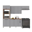 Ver imagem 2 de Armário de Cozinha Modulada Compacta Fidelitá Nara 100% MDF 4 Peças 270cm 12 Portas 2 Gavetas com