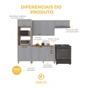 Ver imagem 5 de Armário de Cozinha Modulada Compacta Fidelitá Nara 100% MDF 4 Peças 270cm 12 Portas 2 Gavetas com