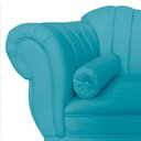 Ver mais imagens de Recamier Decorativo Divã Amsterdã 187cm Lado Direito Veludo Azul Turquesa