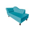 Ver imagem 4 de Recamier Decorativo Divã Amsterdã 187cm Lado Direito Veludo Azul Turquesa