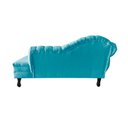 Ver imagem 6 de Recamier Decorativo Divã Amsterdã 187cm Lado Direito Veludo Azul Turquesa