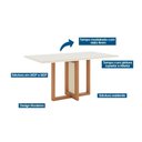 Ver imagem 2 de Conjunto: Mesa Sala Jantar Natalí C/ Tampo Madeirado C/ Vidro Reto 160x90cm e 6 Cadeiras Vita