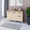 Ver imagem 5 de Balcao com Tampo 3p 1g 120 Cm Vitoria Savana Off White Mobbs