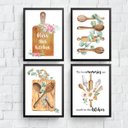 Ver imagem 1 de Kit 4 Quadros Decorativos Cozinha Abençoada 24x18cm - com Vidro:madeira Preta
