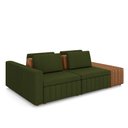 Ver imagem 2 de Sofá Ilha com Encosto e Almofadas Móveis Olimpo 245cm Modulado Linho/pu Verde/caramelo G45 - Gran Be