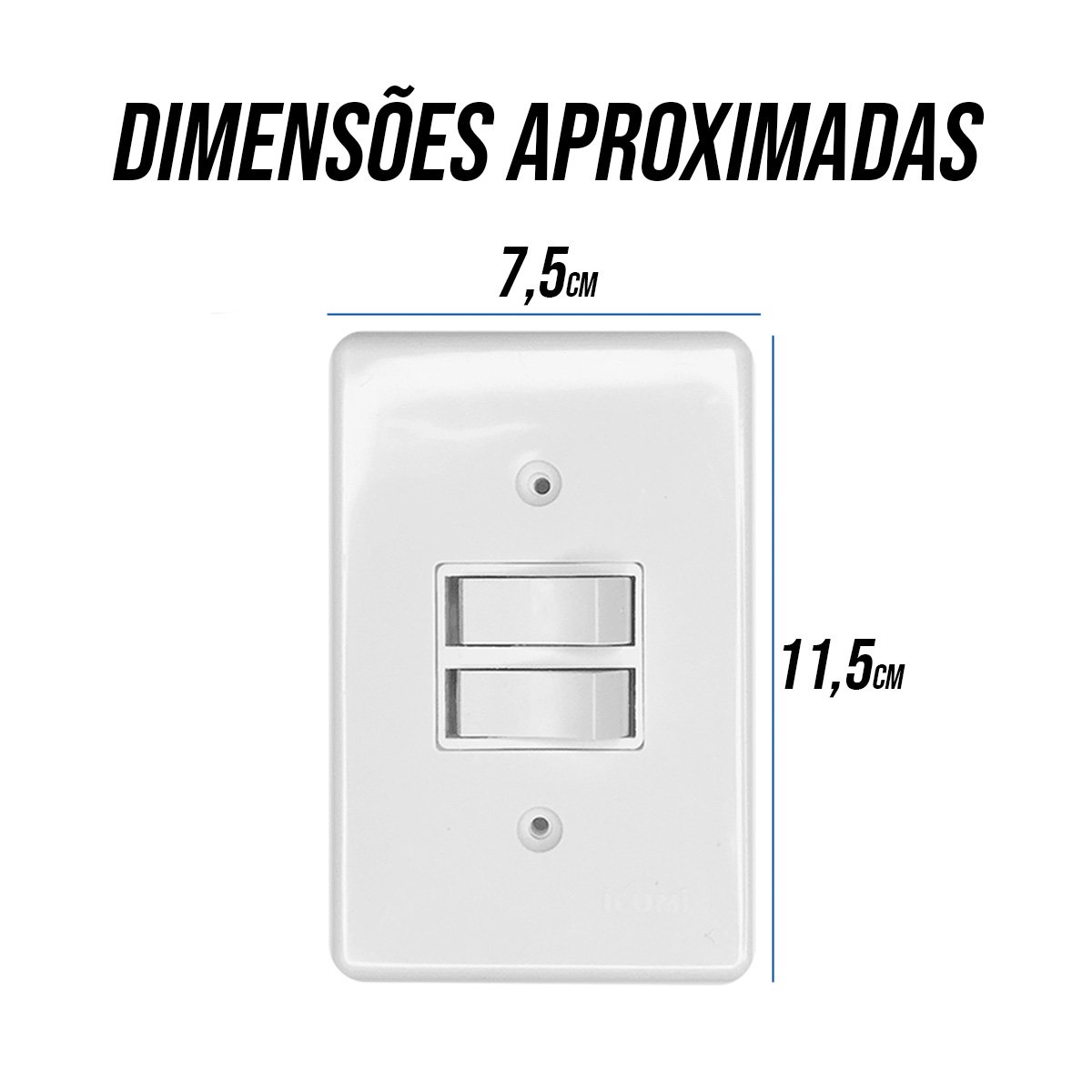 Interruptor 2 Teclas Paral 6a 250v com Placa 4x2 Ilumi Stylus - 2