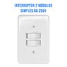 Interruptor 2 Teclas Paral 6a 250v com Placa 4x2 Ilumi Stylus - 4