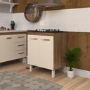 Ver imagem 5 de Balcão Armário de Cozinha Fran para Fogão Cooktop 4 Bocas Mobília Decor Savana Off White