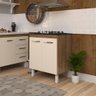 Balcão Armário de Cozinha Fran para Fogão Cooktop 4 Bocas Mobília Decor Savana Off White - 5