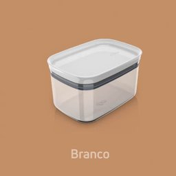 Pote Hermético Pequeno Retangular com Tampa 650ml Porta Mantimentos Cozinha Branco - 7