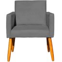 Ver imagem 4 de Poltrona Decorativa para Sala Recepção Consultório Suede Cores Pés Palito