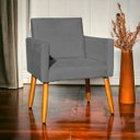 Ver imagem 2 de Poltrona Decorativa para Sala Recepção Consultório Suede Cores Pés Palito