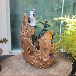 Altar Congá com 12 Orixás de 10 Cm Umbanda Dourado - 4