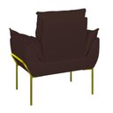 Ver imagem 3 de Kit 2 Poltronas + Namoradeira Pé Metal Dourado Recepção Sala Cor:marrom