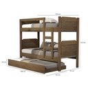 Ver imagem 3 de Beliche C/ Escada e Cama Auxiliar com 3 Colchões Kit Incluso:beliche/castanho