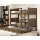 Ver imagem 4 de Beliche C/ Escada e Cama Auxiliar com 3 Colchões Kit Incluso:beliche/castanho
