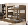 Beliche C/ Escada e Cama Auxiliar com 3 Colchões Kit Incluso:beliche/castanho - 4