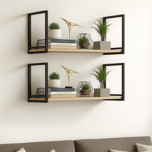 Kit 2 Prateleiras Industrial C/ Suporte Retangular 30x60cm