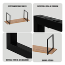 Ver mais imagens de Kit 2 Prateleiras Industrial C/ Suporte Retangular 30x60cm