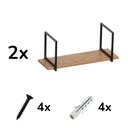 Ver imagem 5 de Kit 2 Prateleiras Industrial C/ Suporte Retangular 30x60cm