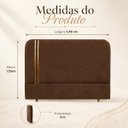 Ver imagem 5 de Cabeceira Glória Casal Estofada Boucle Marrom com Detalhe Dourado