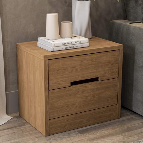 Mesa de Cabeceira 54cm com 2 Gavetas S822 Kappesberg