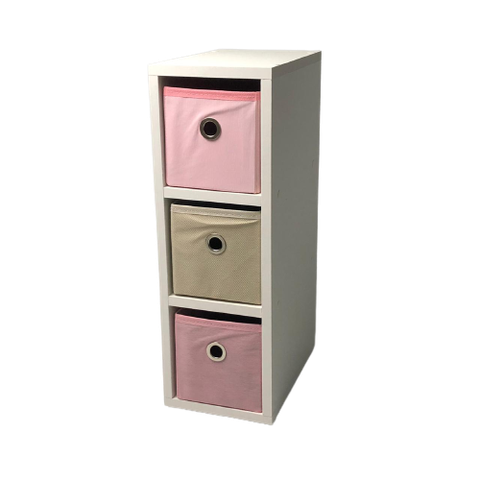 Mesa de Cabeceira Gaveteiro com 3 Gavetas - Organibox - 18x55x30cm