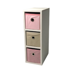 Mesa de Cabeceira gaveteiro com 3 gavetas - OrganiBox - 18x55x30cm - 1