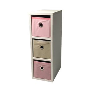 Mesa de Cabeceira gaveteiro com 3 gavetas - OrganiBox - 18x55x30cm