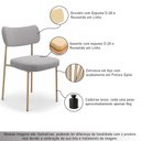 Ver imagem 3 de Kit 8 Cadeiras Sala de Jantar Lisa Pés Champanhe Linho Cinza m² - Monari Design