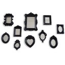 Ver imagem 2 de Kit 10 Pçs Molduras Resina Espelho Vintage Parede Quadros Preto.