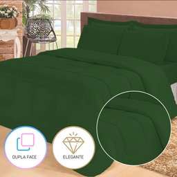 Jogo de Cama Casal com Edredom Lençol Fronha Função Cobre Leito e Cobertor - 2