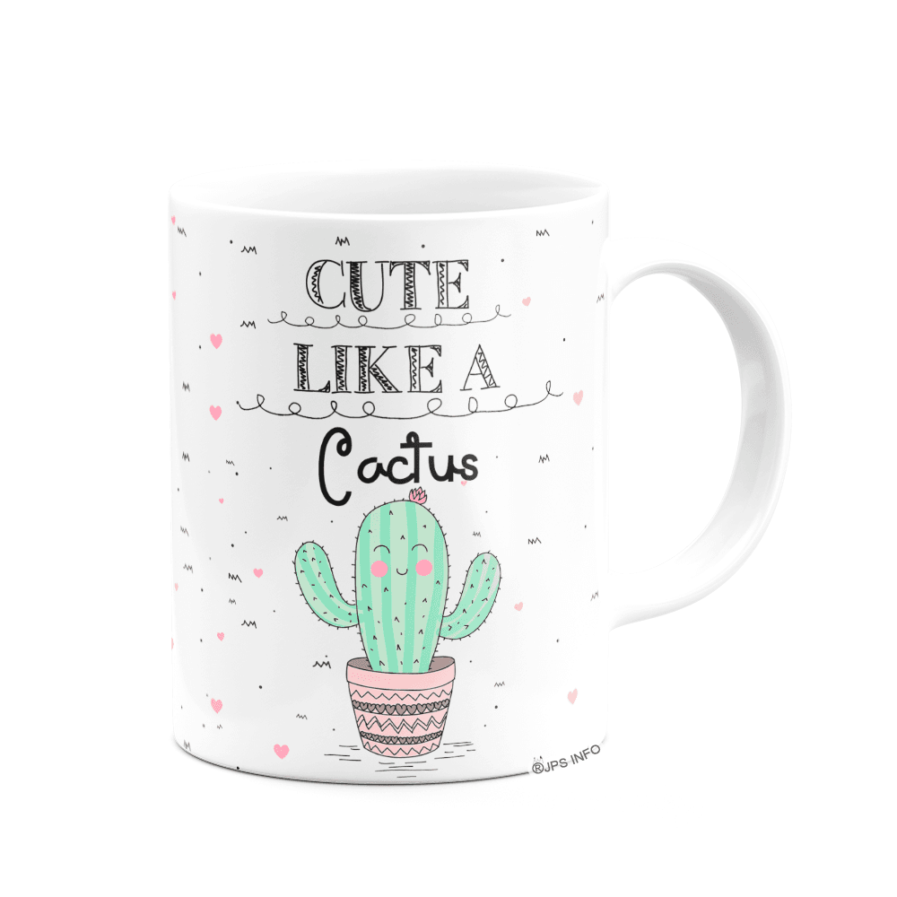 Caneca Divertida - Cute Like a Cactus - Branca - 2