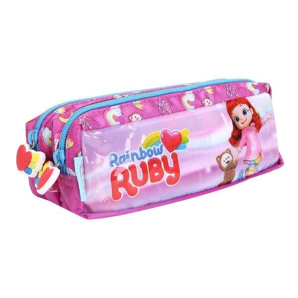 Estojo Escolar Infantil Rainbow Ruby Pacific Rosa