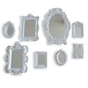 Ver imagem 2 de Kit 8 Pçs Molduras Resina Espelho Vintage Parede Provençal Branca.