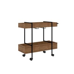 Carrinho Bar para Bebidas Estilo Industrial Rodízio 93,5cm Cor:vermont com Preto Fosco - 9