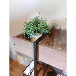 Carrinho Bar para Bebidas Estilo Industrial Rodízio 93,5cm Cor:vermont com Preto Fosco - 7