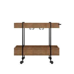 Carrinho Bar para Bebidas Estilo Industrial Rodízio 93,5cm Cor:vermont com Preto Fosco - 8