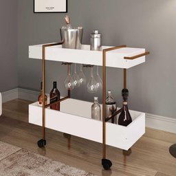 Carrinho Bar para Bebidas Estilo Industrial Rodízio 93,5cm Cor:vermont com Preto Fosco - 1