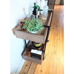 Carrinho Bar para Bebidas Estilo Industrial Rodízio 93,5cm Cor:vermont com Preto Fosco - 6