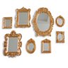 Kit 8 Pçs Molduras Resina Espelho Vintage Parede Provençal Dourado. - 2