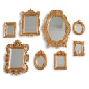 Ver imagem 2 de Kit 8 Pçs Molduras Resina Espelho Vintage Parede Provençal Dourado.