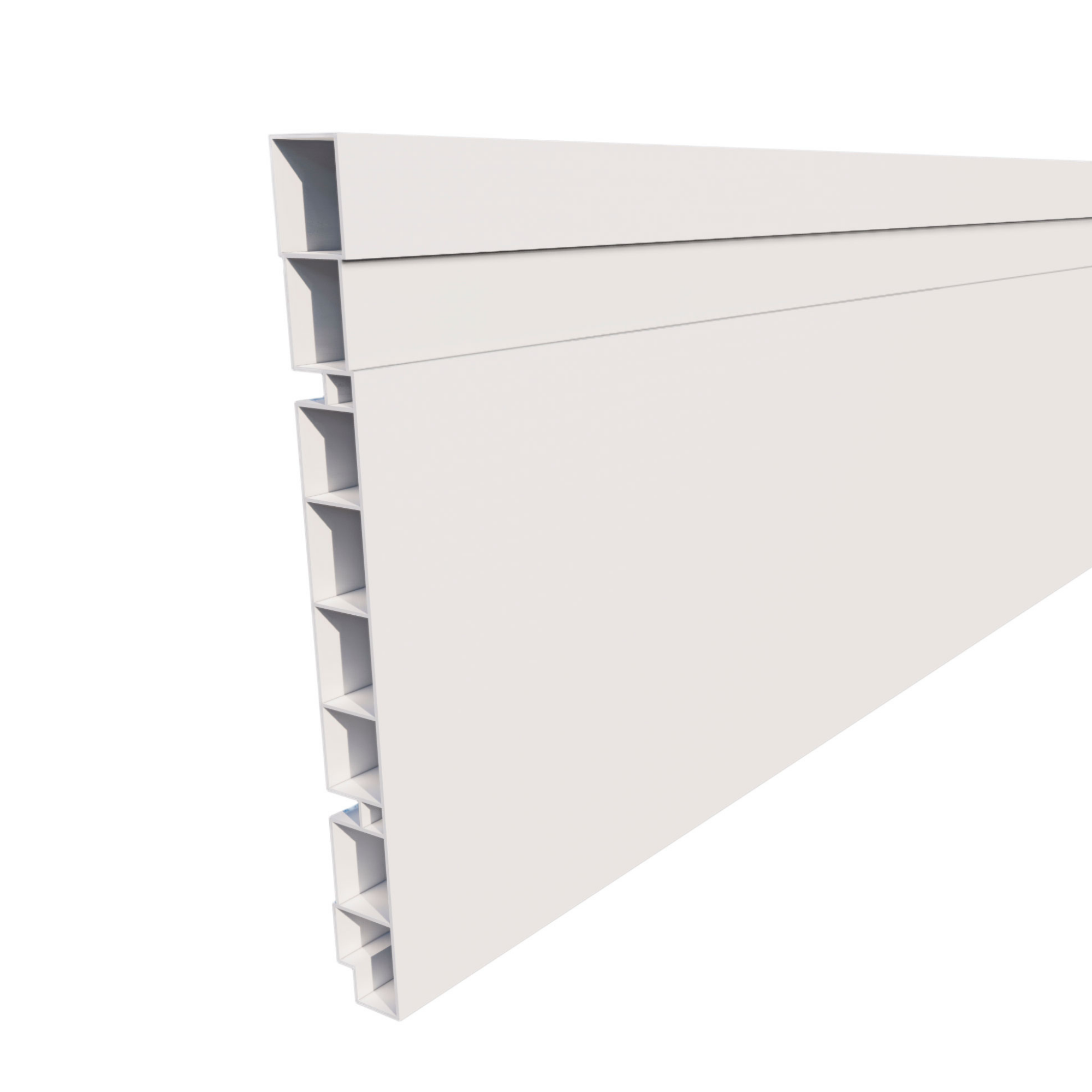 Kit 10 barras Rodapé de PVC 15 cm altura Frisado barra com 2,40M Branco - 1