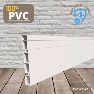 Rodapé de PVC 10 cm Altura Frisado Barra com 2 M Branco