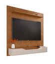 Ver imagem 3 de Home Suspenso Frisado Milão 1.80m para Tv 60" Marrom Off White - Casa D