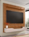 Ver imagem 2 de Home Suspenso Frisado Milão 1.80m para Tv 60" Marrom Off White - Casa D
