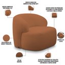 Ver imagem 4 de Poltrona Decorativa Fixa Orgânica para Sala Living Barolo L06 Bouclê Terracota - Lyam Decor