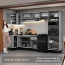 Ver imagem 2 de Armário de Cozinha Completa de Canto Suspenso 385cm Nice Madesa 02 Cinza