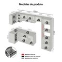 Ver imagem 4 de Armário de Cozinha Completa de Canto Suspenso 385cm Nice Madesa 02 Cinza