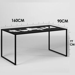 Mesa de Jantar Vazada Vintage Industrial de Metal Retangular - 8 Mesa de Jantar Vazada Vintage Industrial de Metal Retangular - 8